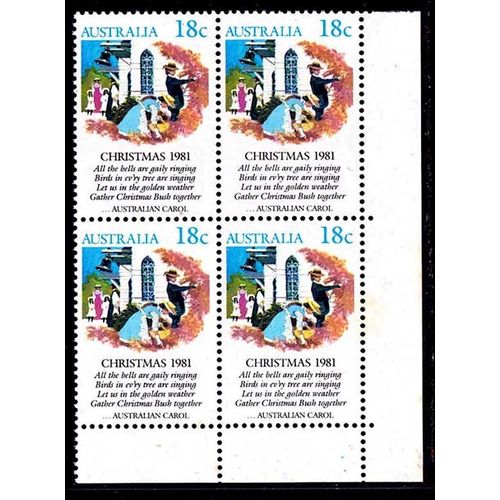 Australia 1981 Christmas 4 x 18c MNH Stamps.