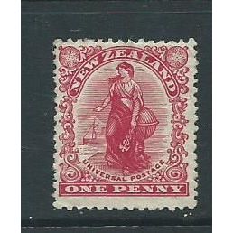 New Zealand stamps universal penny post. sg386 sg386 mh horiz. gum wrinkle