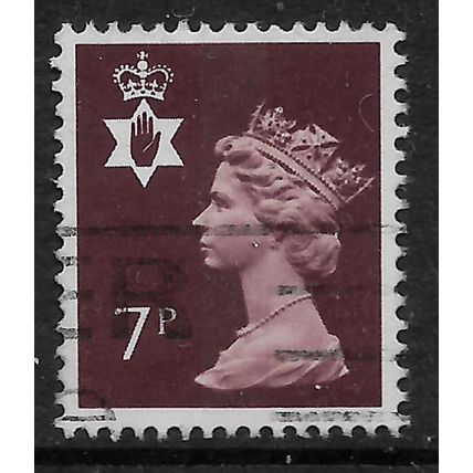 GREAT BRITAIN REGIONALS 1974 N IRELANDS 7p BROWN SG NI 22 FINE USED#2