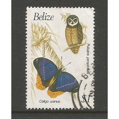 Belize 1990 Birds and Butterflies $1, used. SG1075A