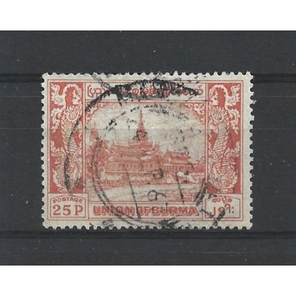 Burma.SG144 25p Royal Palace (Orange).Fine Used.Jul25g