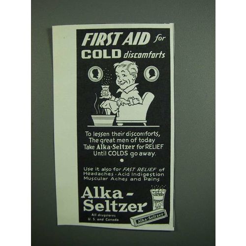 1950 Alka-Seltzer Medicine Ad - Cold Discomforts