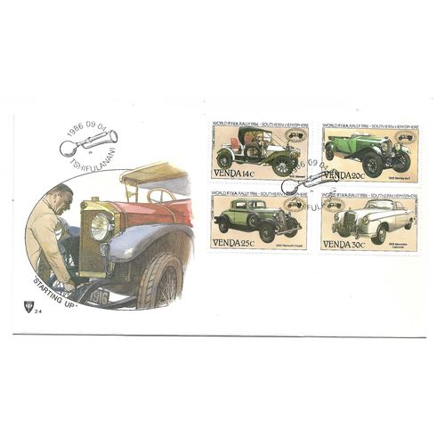 SthAfrica.Venda.Fifth Inter Veteran Car Rally set of 4.First Day Cover.Mar20