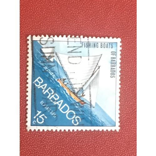 Barbados QEII 1974 Fishing Boats 15c Used SG 480 Sc 392 postage stamp old sail