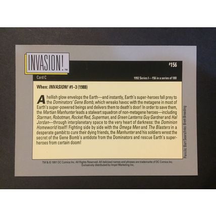 DC Cosmic Cards trading card #156-Invasion!, exc. condition!