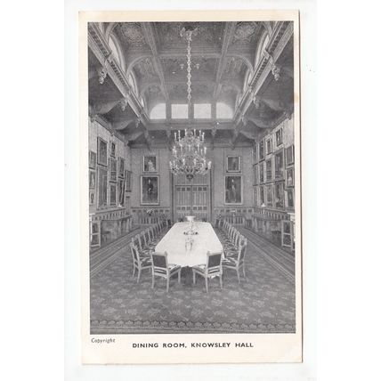 Dining Room Knowsley Hall Nr Liverpool Merseyside Postcard B