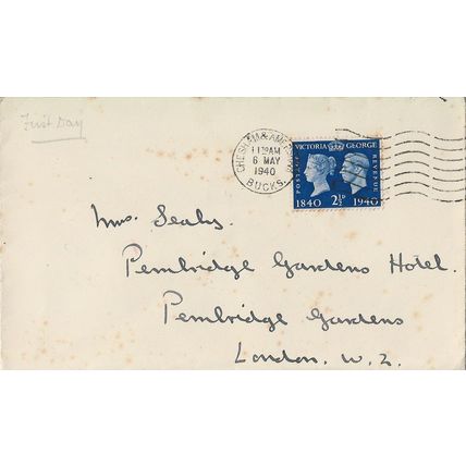 GB 1940 100th Anniversary 1st stamp FDC Chesham pm