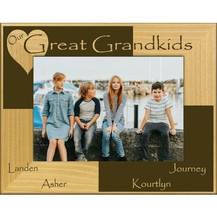 Our Great Grandkids Laser Engraved Wood Picture Frame (5 x 7)