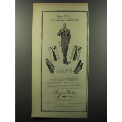 1953 Rogers Peet Shirts Ad - A great year for a great label