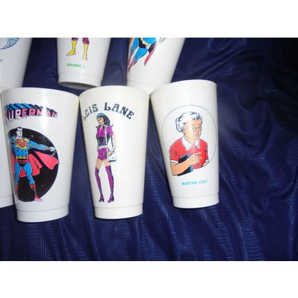 DC COMICS SUPERMAN FAMILY 7-11 Collectible Plastic Cups, DC Comics, 1973