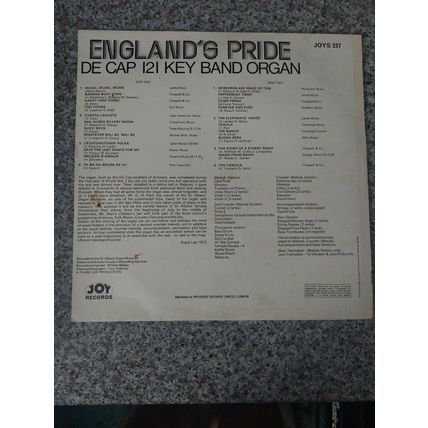England's Pride – De Cap 121 Key Band Organ (JOYS237) 1972 (LP)