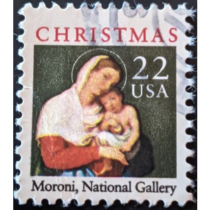 STAMP United States SG2327 1987 22c Christmas Adoration of the Madonna Used