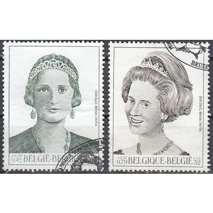 Belgique 2000 Michel 2932 - 2933 O Cote (2008) 4.25 € Reine Astrid Reine Fabiola