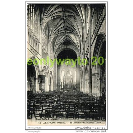 ALENCON, INTERIEUR DE NOTRE DAME, ORNE, FRANCE, 1920s, Postcard