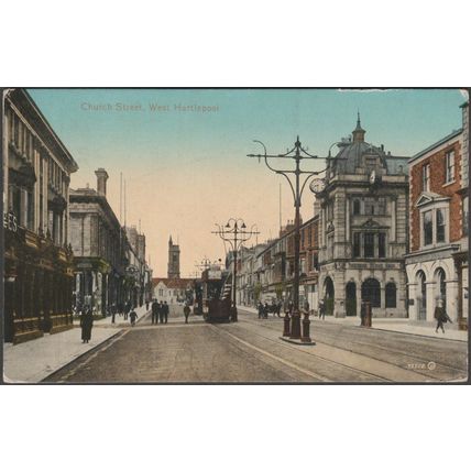 Church Street, West Hartlepool, Durham, 1918 - Valentine's Postcard