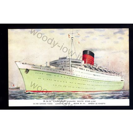LS2514 - Cunard White Star Liner - Caronia - Artist - J.Nicholson - postcard