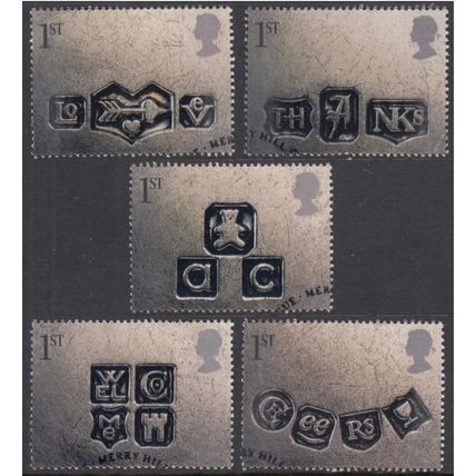 GB QEII 2001 Greetings Occasions Used SG 2182-2186 Sc 1948-1952 postage stamp