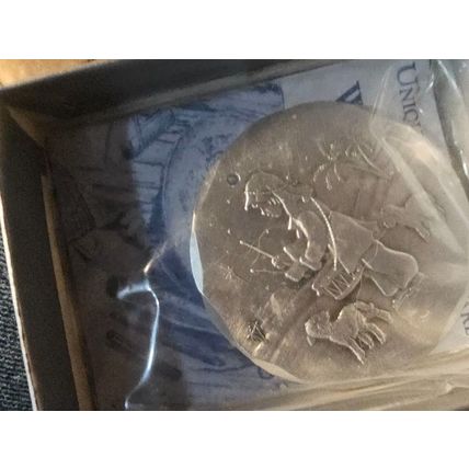 2 inch Girl with sheep aluminum hand made