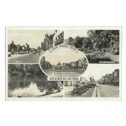 Stockton-On-Tees, County Durham, Multiview RP Postcard.