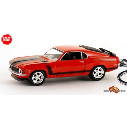 RARE KEYCHAIN 1970 ORANGE FORD MUSTANG BOSS 302 CUSTOM Ltd❤️GREAT GIFT❤️