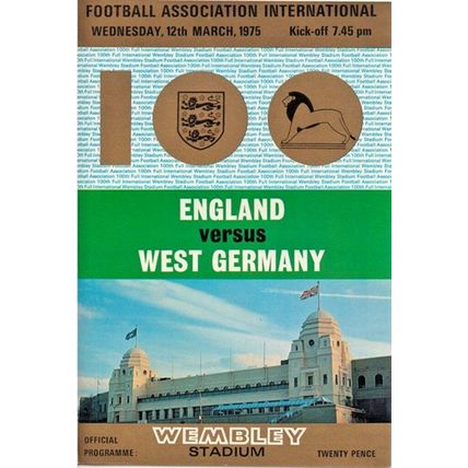 ENGLAND v WEST GERMANY 100TH WEMBLEY INTERNATIONAL