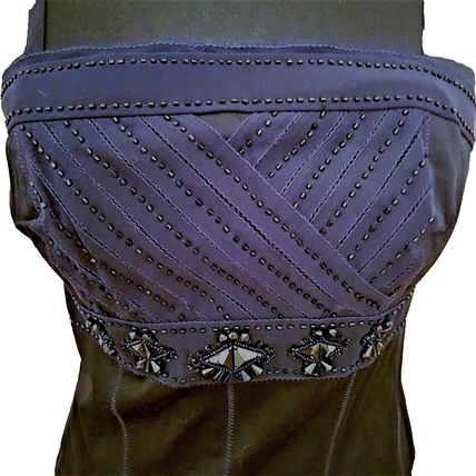 M&S Limited Blue Embellished Beaded Top 12 UK