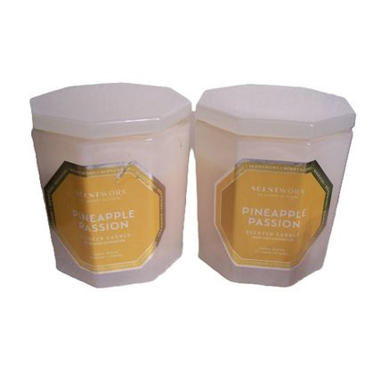 Pineapple Passion Candle Slatkin Scentworx 3 Wick 14.5 oz each - Lot of 2