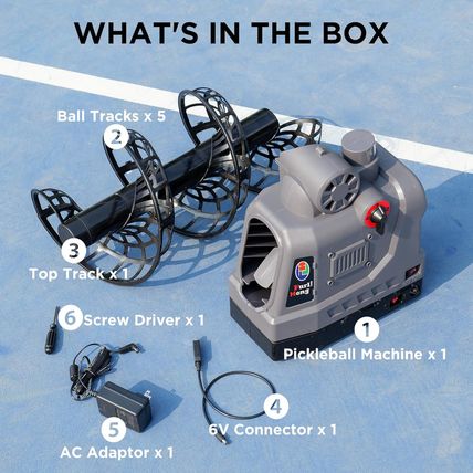 681PBH Pickleball Machine with Auto Swing, 3 Angles & 4 Speeds Adjustable, Porta