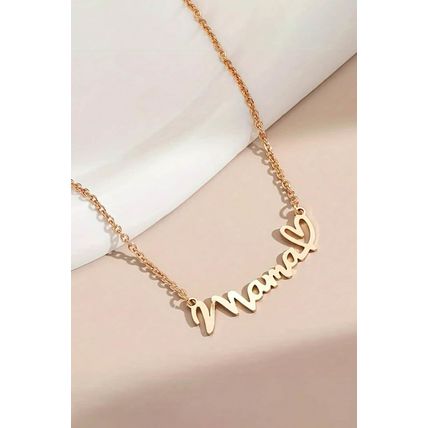 Gold mama Heart Pendant Chain Necklace