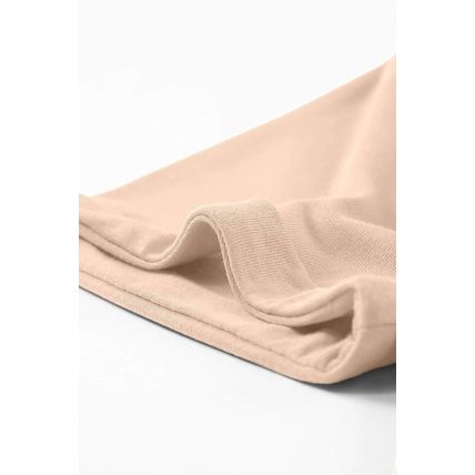 Khaki Casual Plain Crew Neck Tee