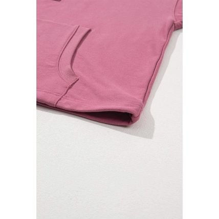Valerian Solid Kangaroo Pocket Half Zipper Oversized Hoodie