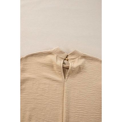 Parchment Swiss Dot Balloon Sleeve Loose Blouse