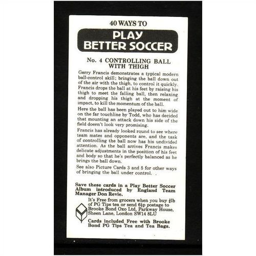 Brook Bond Play Better Soccer CONTROLLING BALL WITH THIGH No 4 Mint