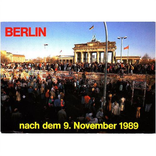 Colour Postcard - Remains of Berlin Wall aft 1989 - posted Jan 1990