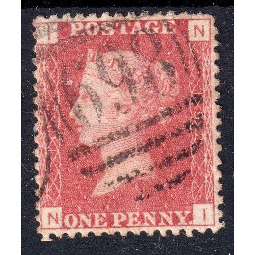 1858 sg43 1d red plate 192 FINE USED (N I) BDO19