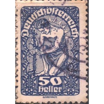 Austria 1919 - SG352 - 50h blue - New Republic - used