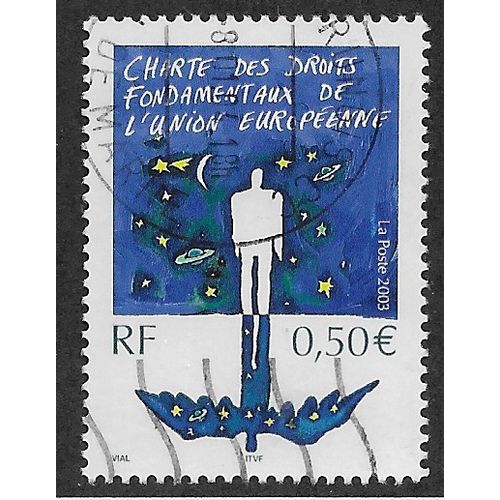 FRA 2003 50c 'HUMAN RIGHTS CHARTER' FINE USED (EBID55-623)