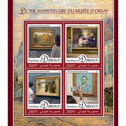 DJIBOUTI 2016 SHEET MNH ORSAY MUSEUM MUSEE ART PAINTINGS ARTE PINTURAS 3