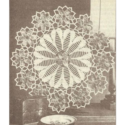 Crochet Doily Pattern Bright Bouquet