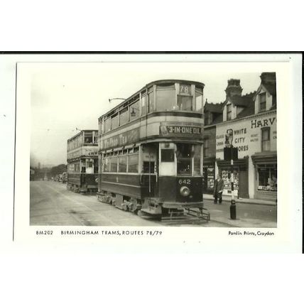 Warwickshire BIRMINGHAM Trams Postcard (Pamlin BM202)
