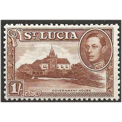 St Lucia 1948 SG135a 1/- Brown Mounted Mint . .. .