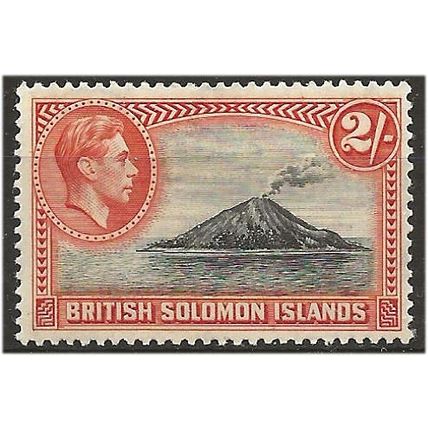 Solomon Islands 1939 SG69 2/- Black & Orange Mounted Mint . .. .