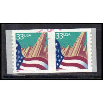 Used 3281c 33c U.S. Flag Over City Very Fine CNP Left 1111 PA2082