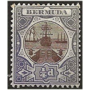 Bermuda 1906 SG34 1/4d Brown & Violet Mounted Mint .. ..