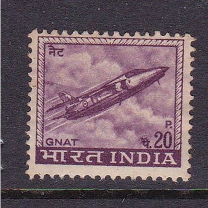 INDIA 1965-75 20p GNAT JET FIGHTER PLANE MINT SG511