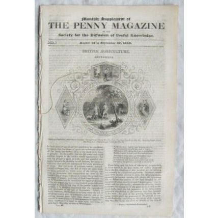1840 The Penny Magazine No. 545 British Agriculture