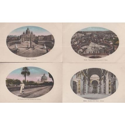 Roma Sua Santita Pio X Il Vaticano S Pietro 4x Antique Italian Postcard