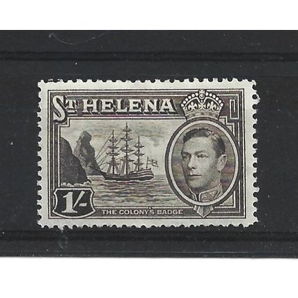 St Helena.SG137 1s Badge of St.Helena (Sepia).Mounted Mint.May24a