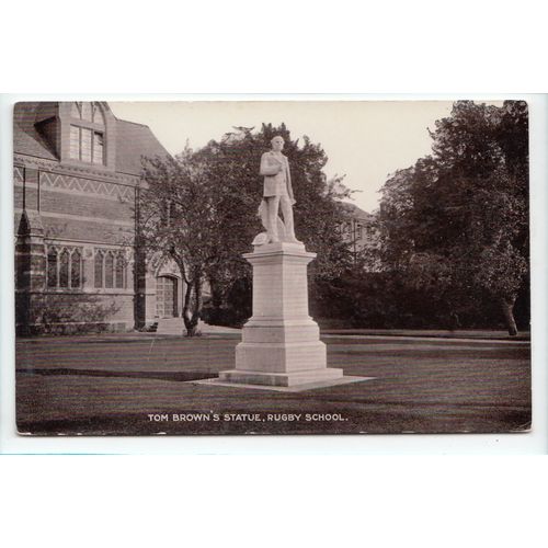 Tom Brown's Statue Rugby School Warwickshire Ernest Greer RP Postcard