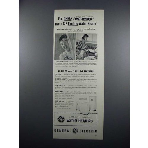 1949 G.E. Automatic Electric Water Heaters Ad
